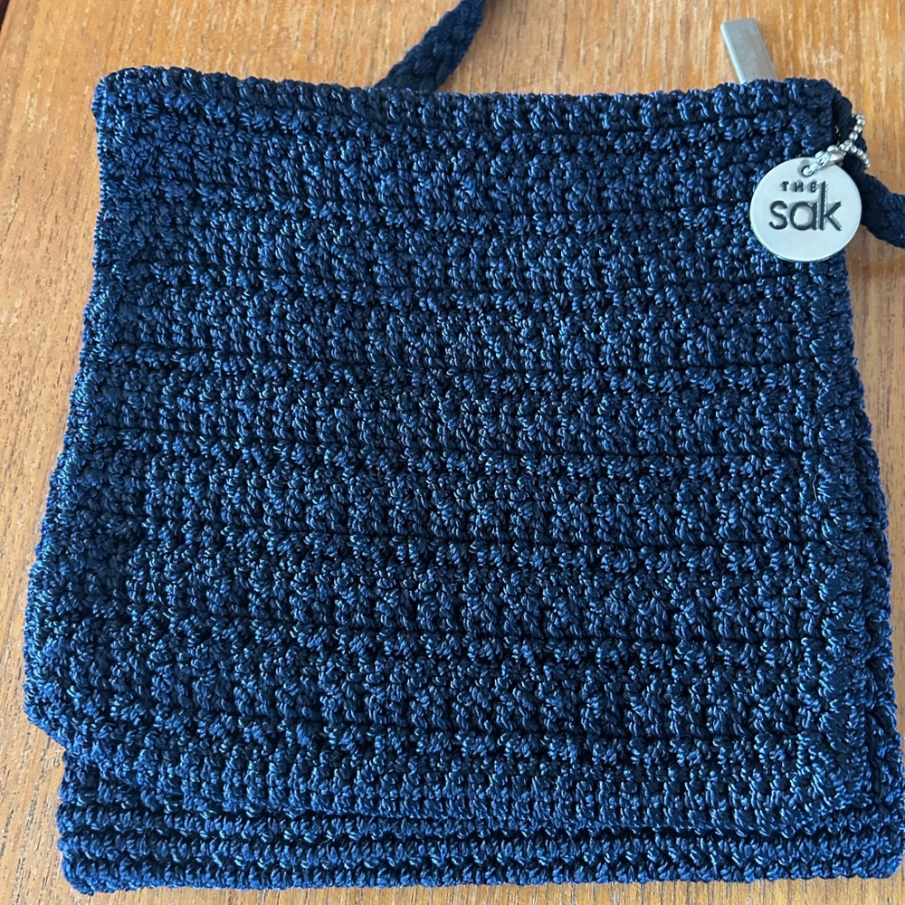 The Sak Dark Blue Crochet Shoulder Bag